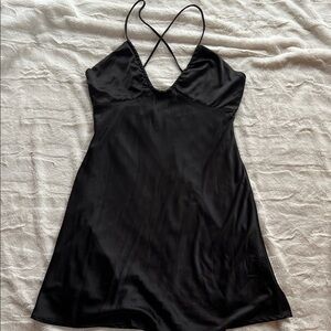 Princess Polly Elegant Black Satin Dress